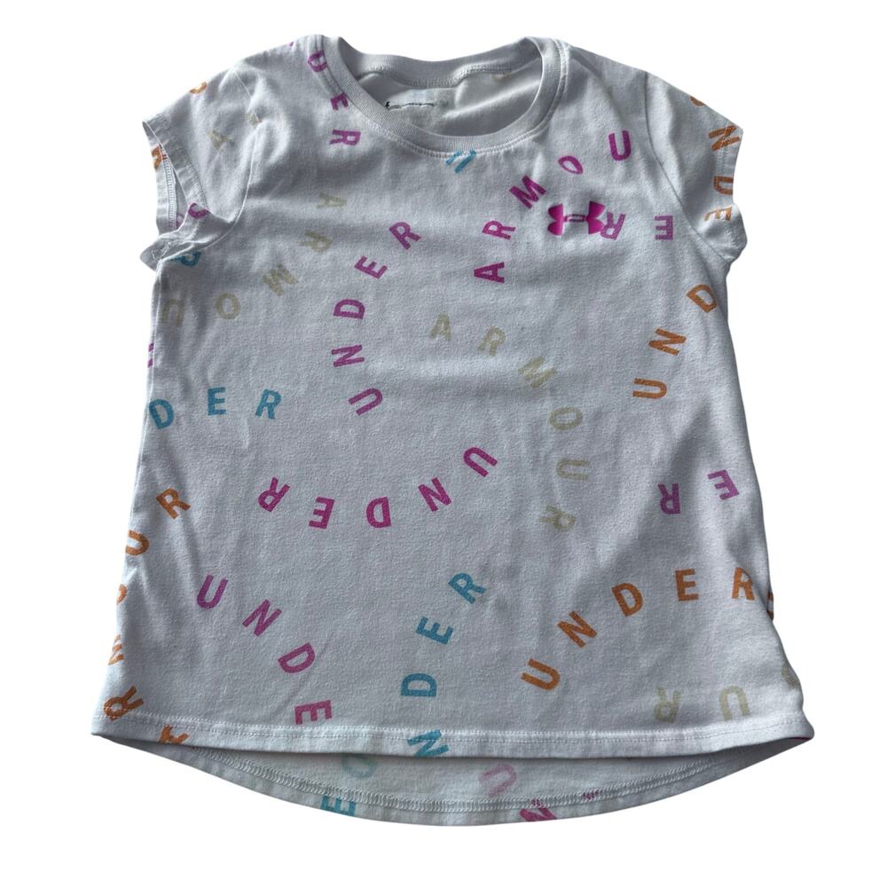 Under Armour Girls' Size 6 Short Sleeve Logo Tee